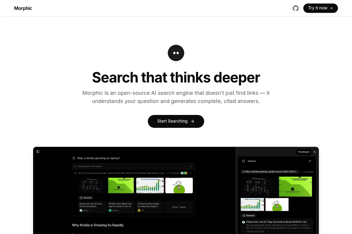 Morphic website preview