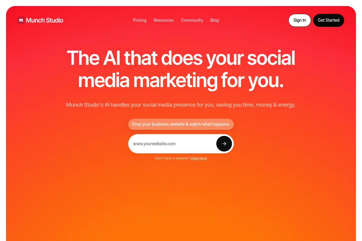 Munch website preview