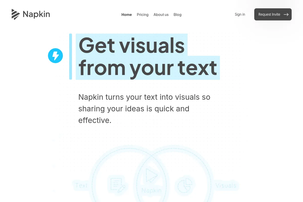 Napkin website preview