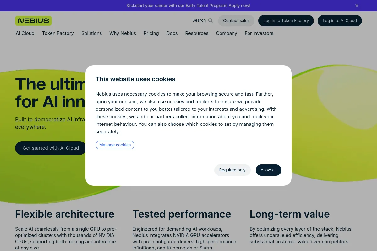 Nebius website preview