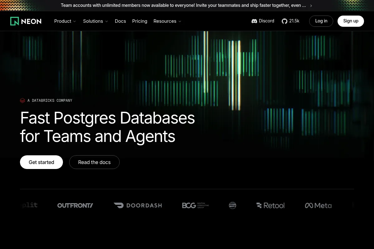 Neon website preview