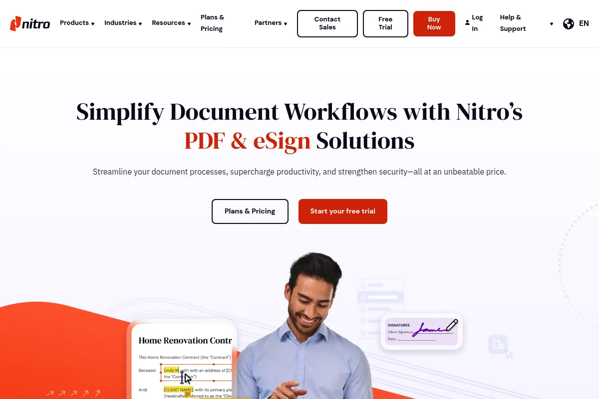 Nitro PDF AI website preview