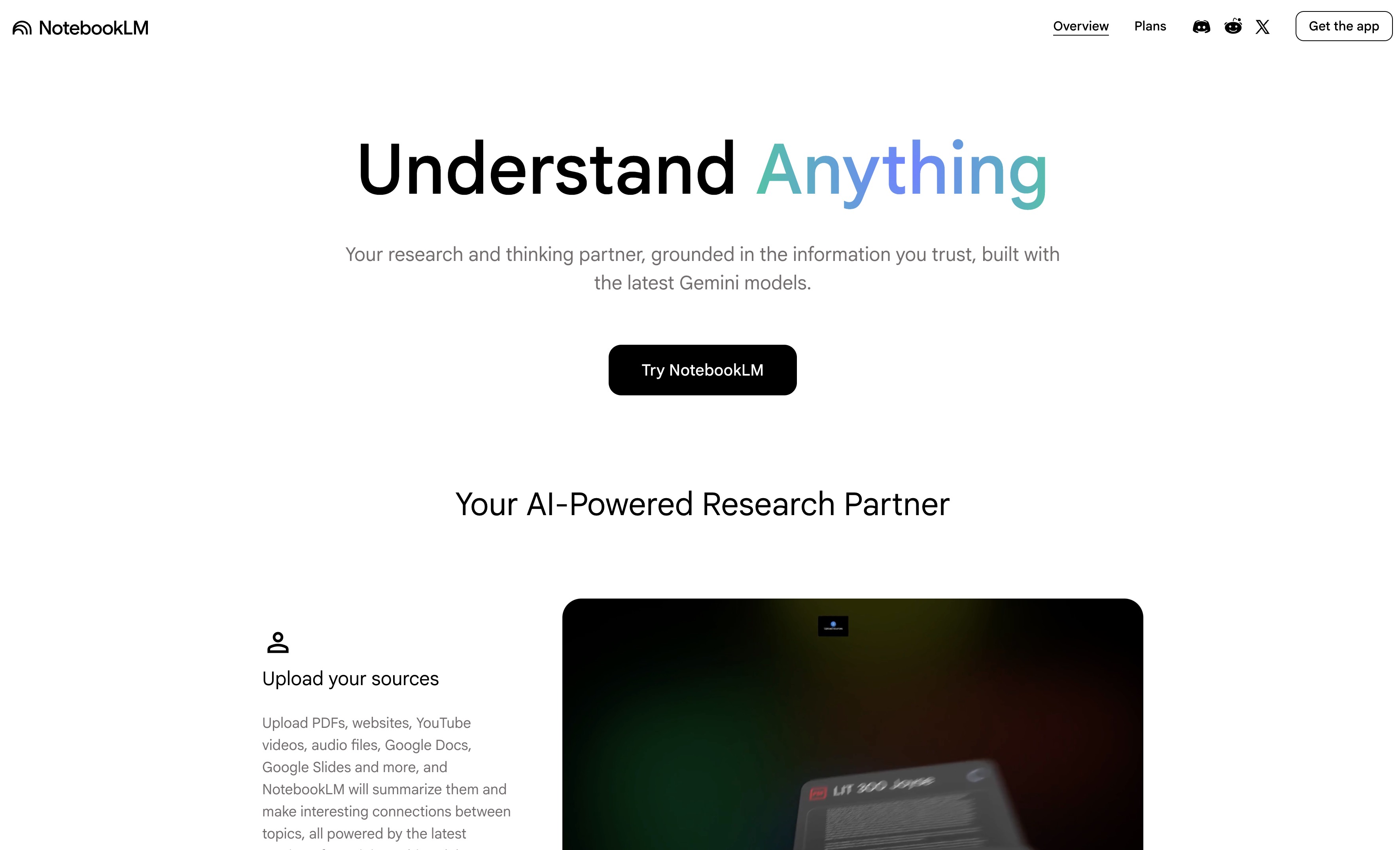 NotebookLM website preview
