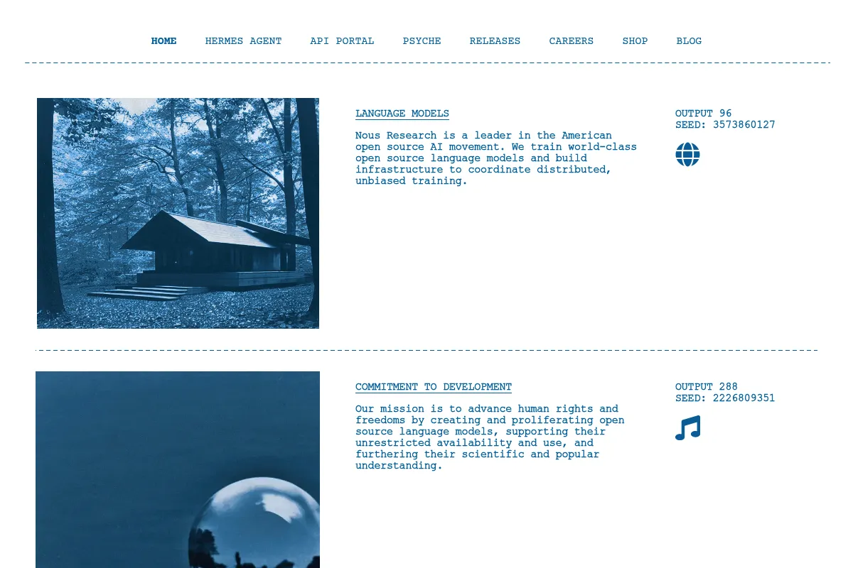 Nous Research website preview