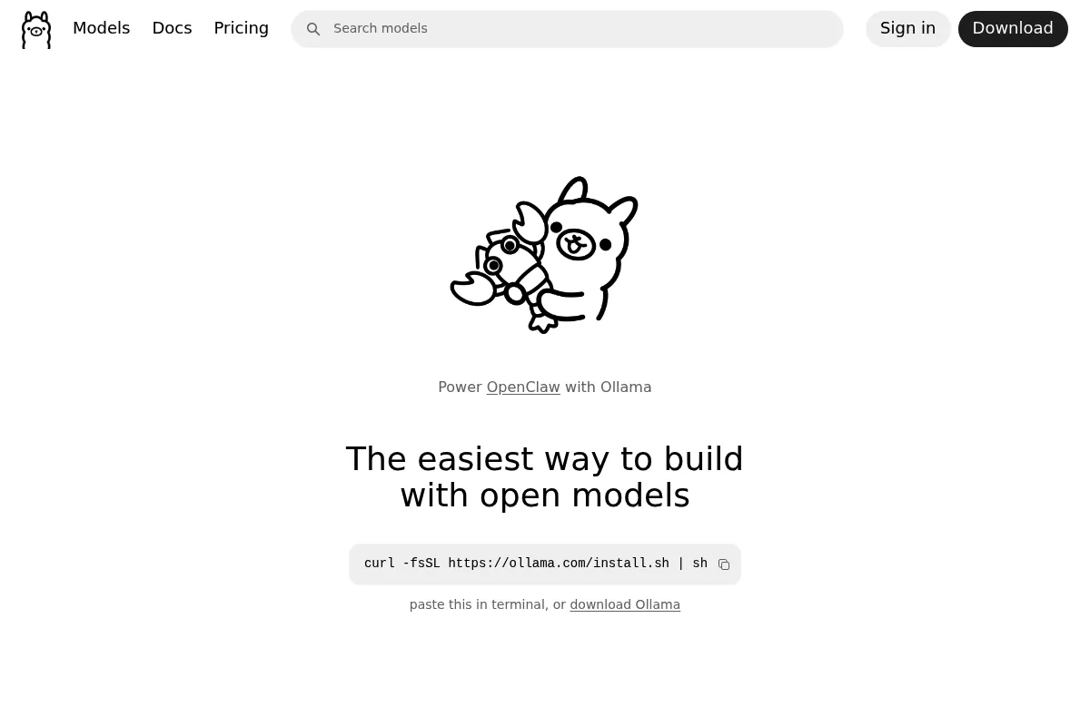 Ollama website preview