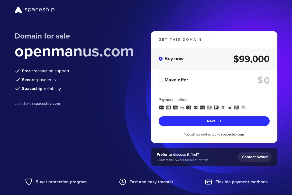 OpenManus website preview