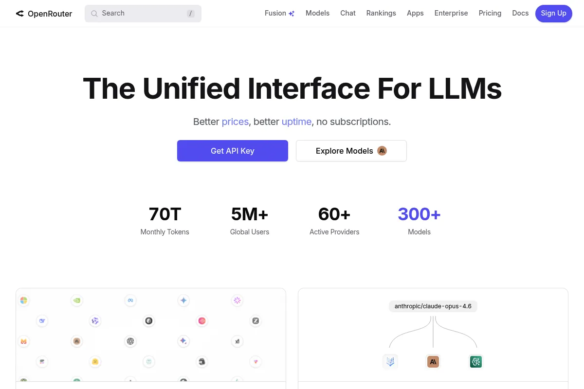 OpenRouter website preview