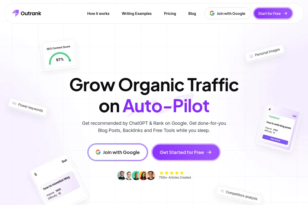 Outrank website preview