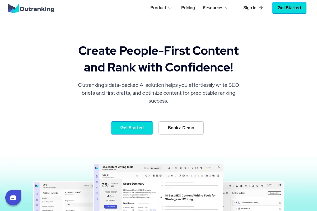 Outranking website preview