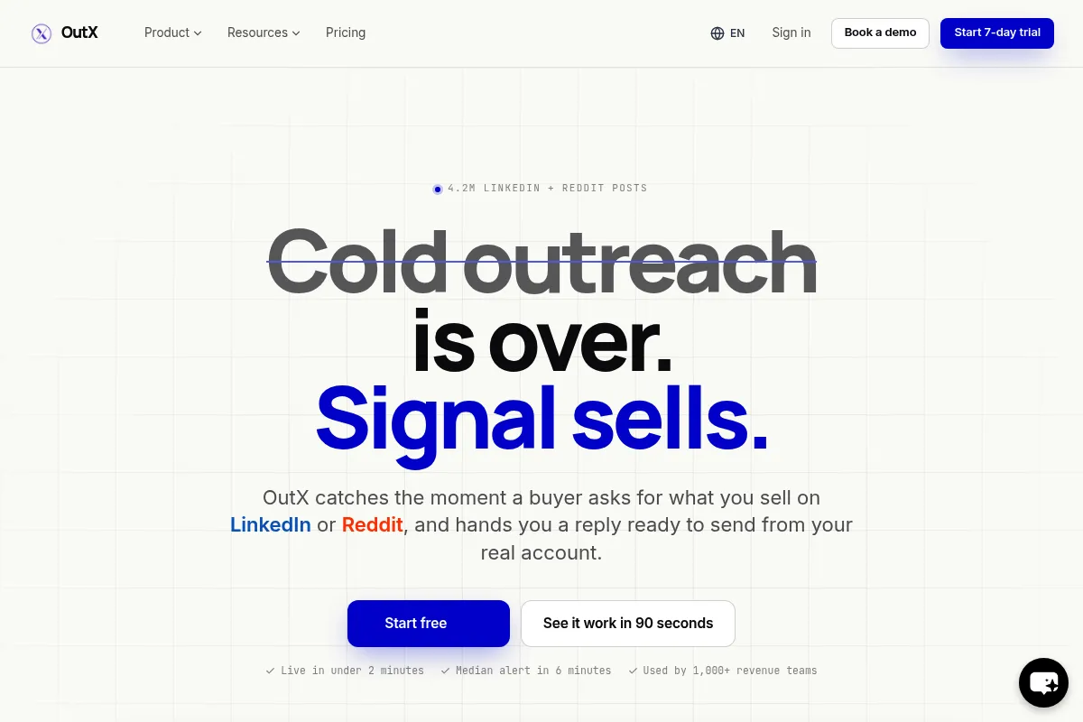 OutX website preview