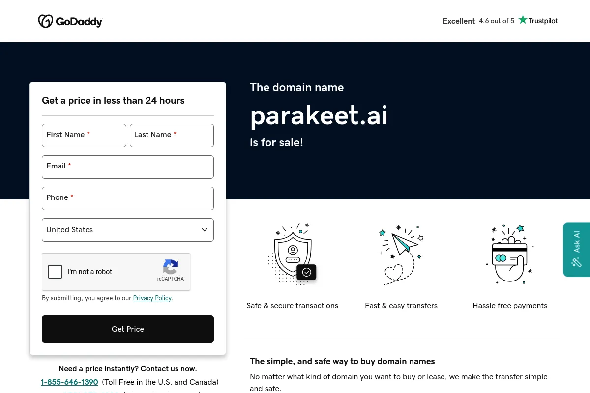 Parakeet website preview