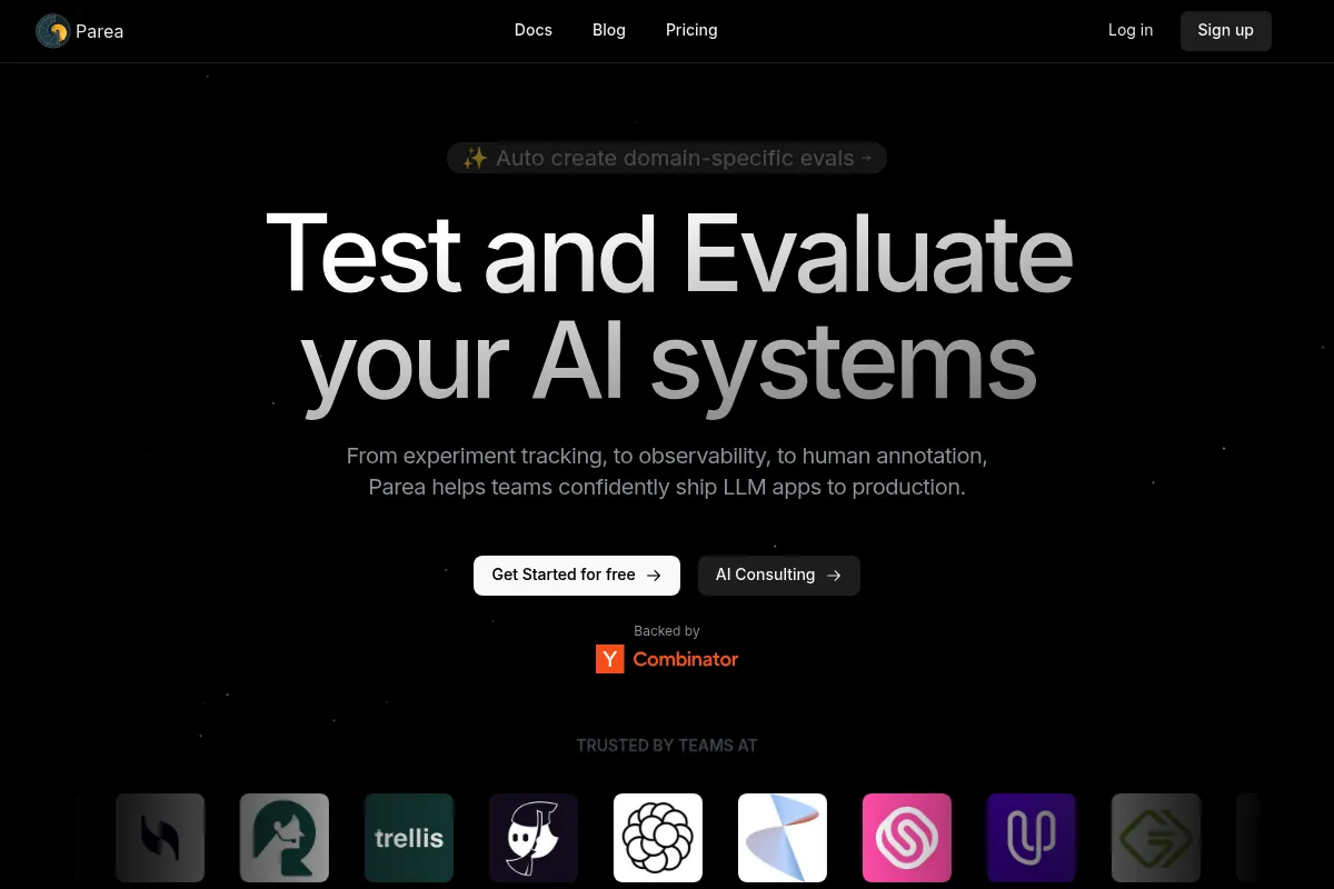 Parea website preview