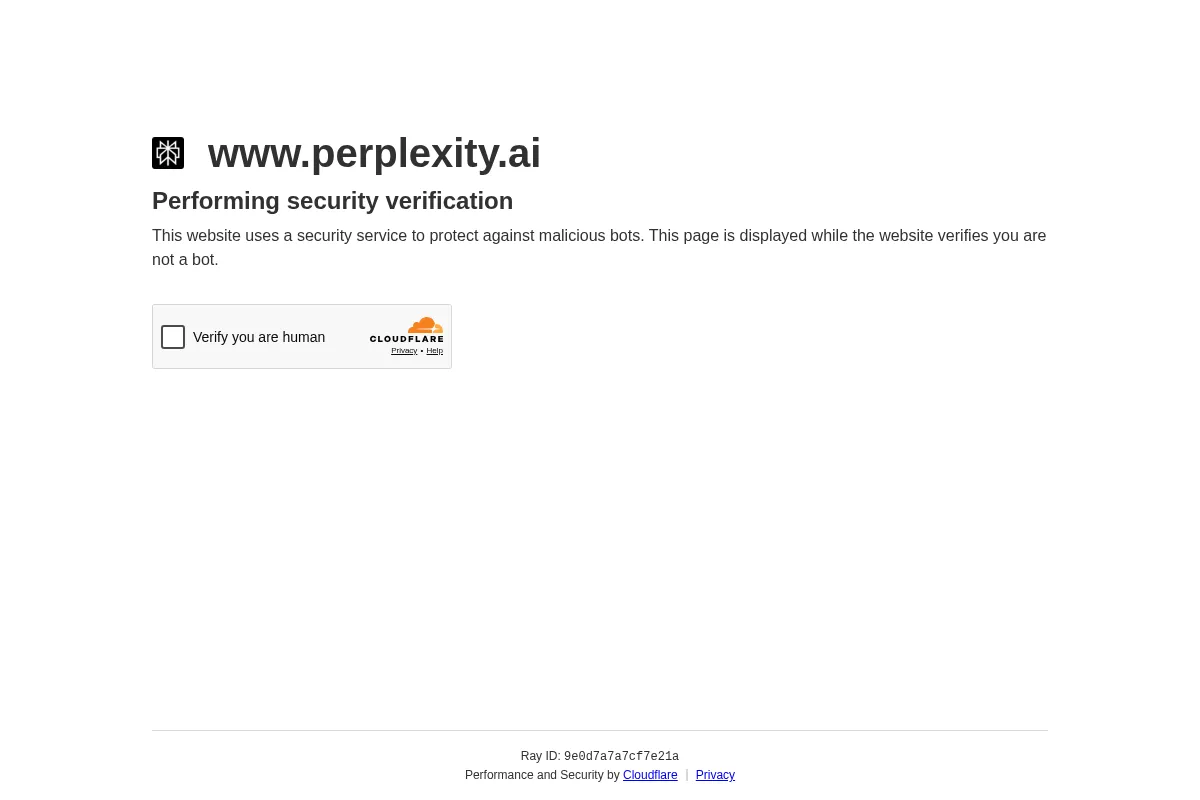 Perplexity website preview