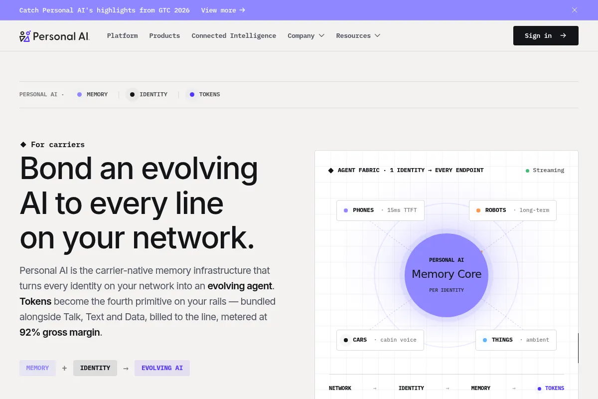 Personal AI website preview
