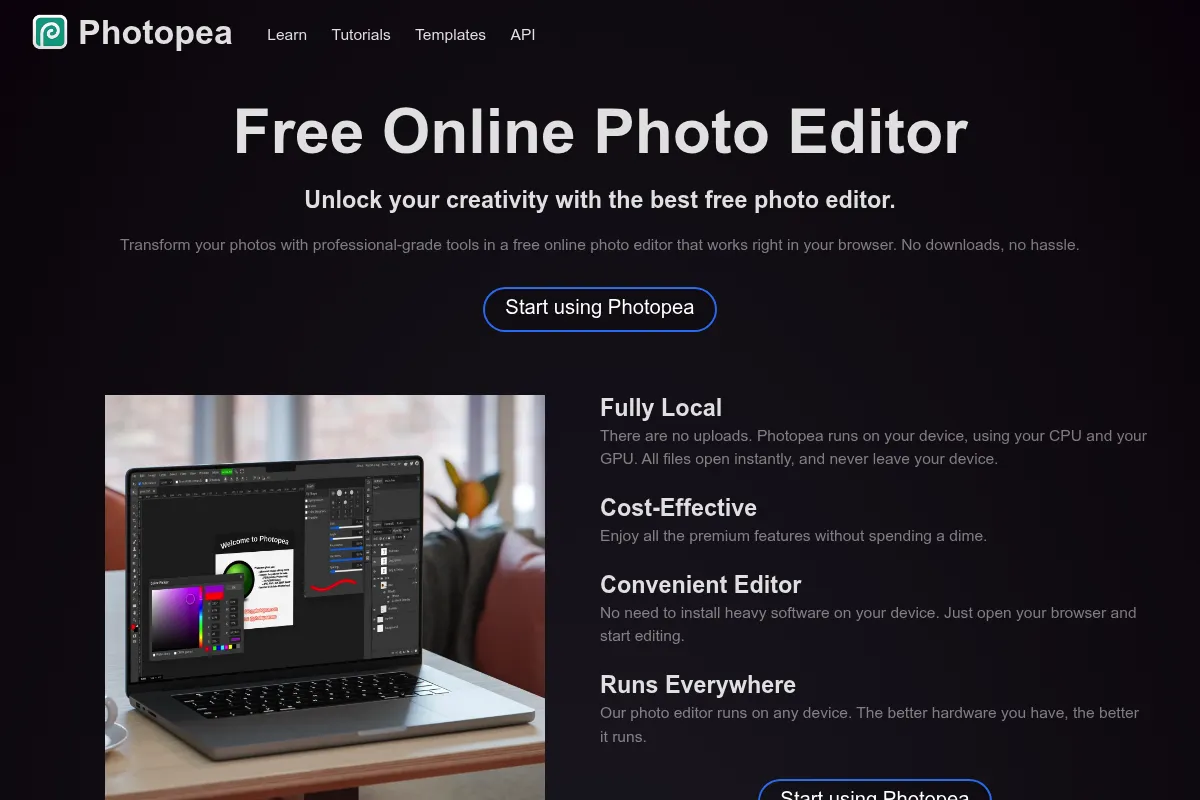 Photopea website preview