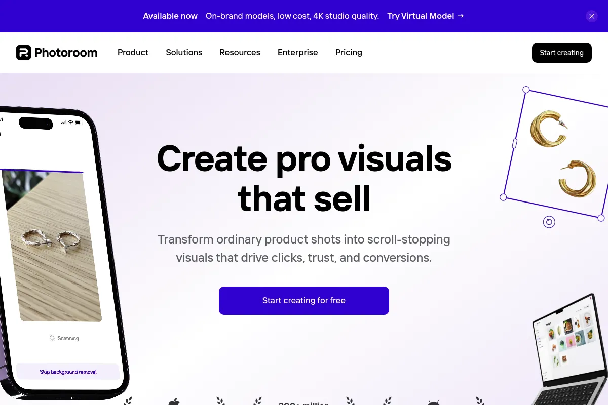 Photoroom website preview