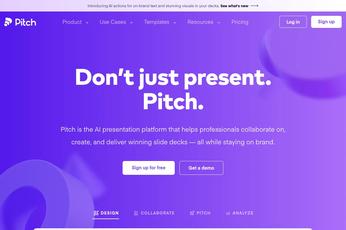 Pitch website preview