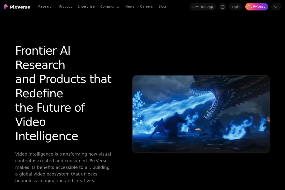 PixVerse website preview