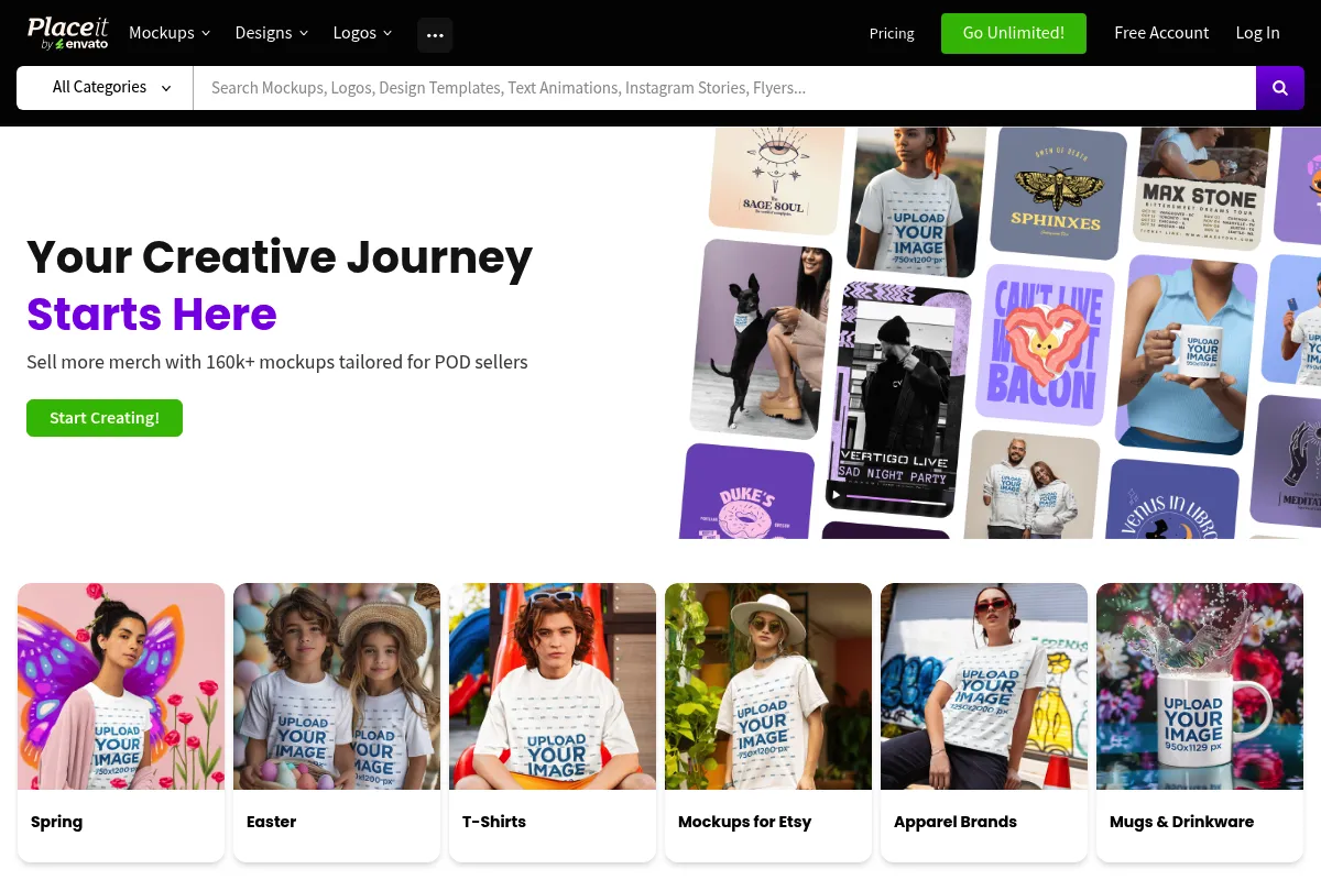 Placeit website preview