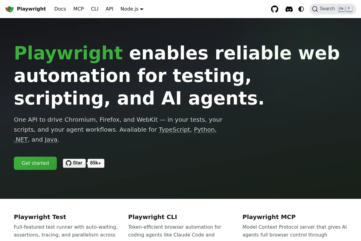 Playwright website preview