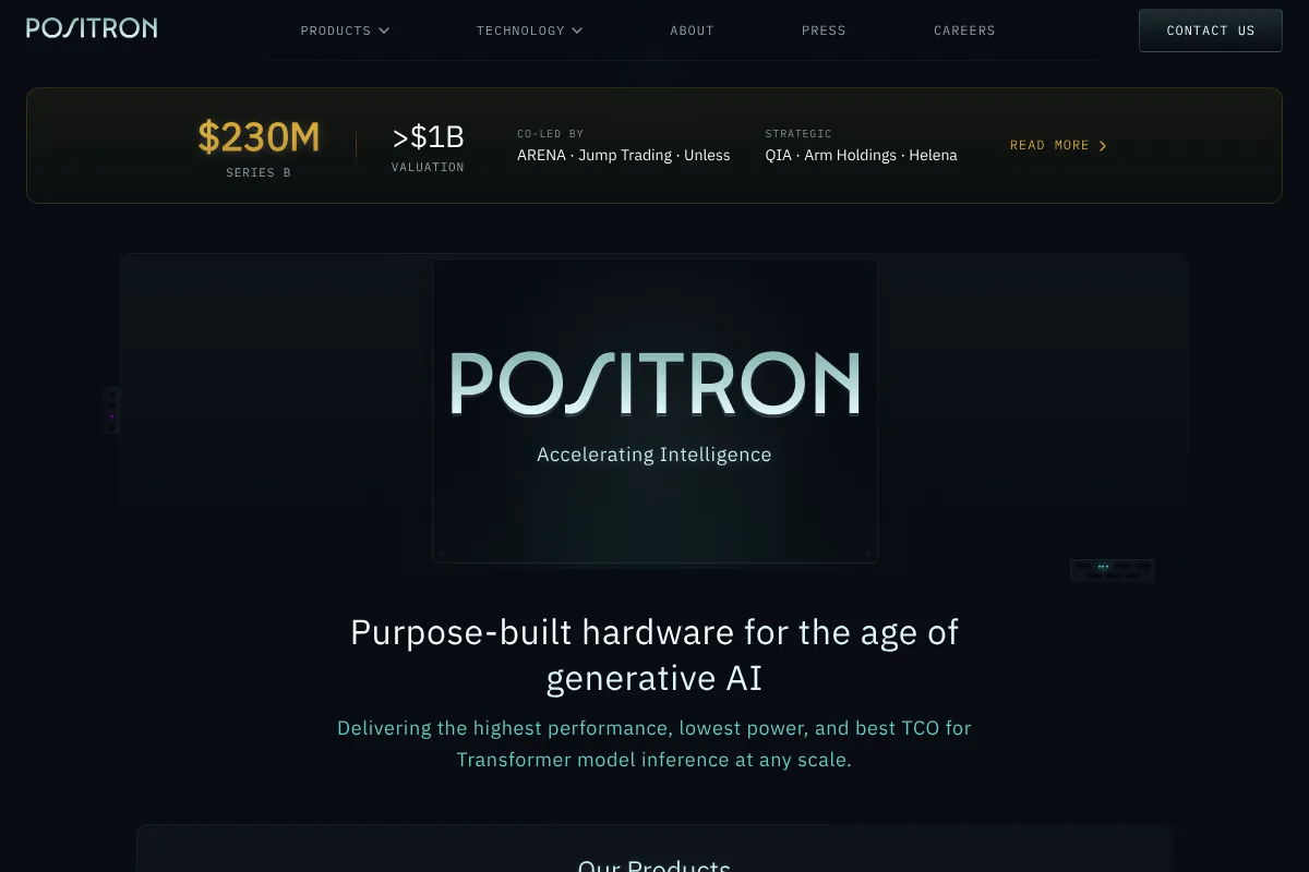 Positron website preview
