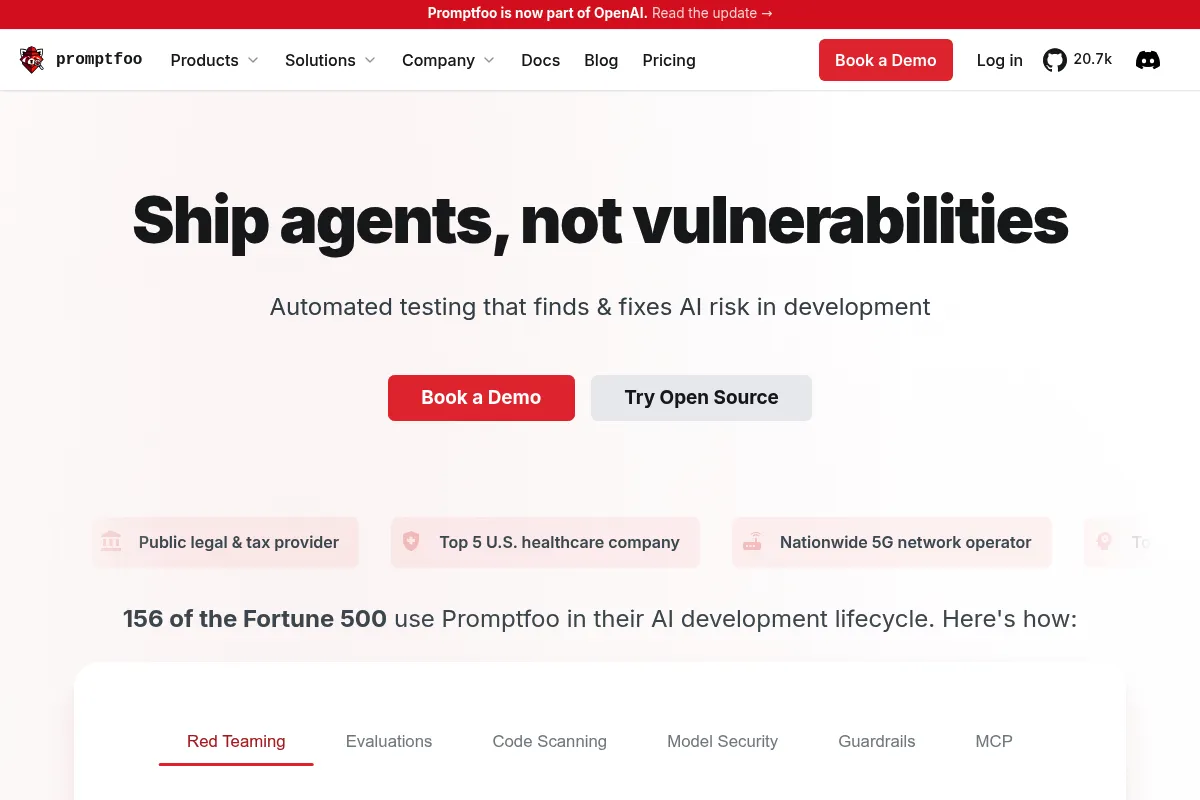 Promptfoo website preview