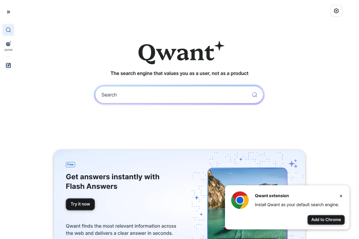 Qwant website preview