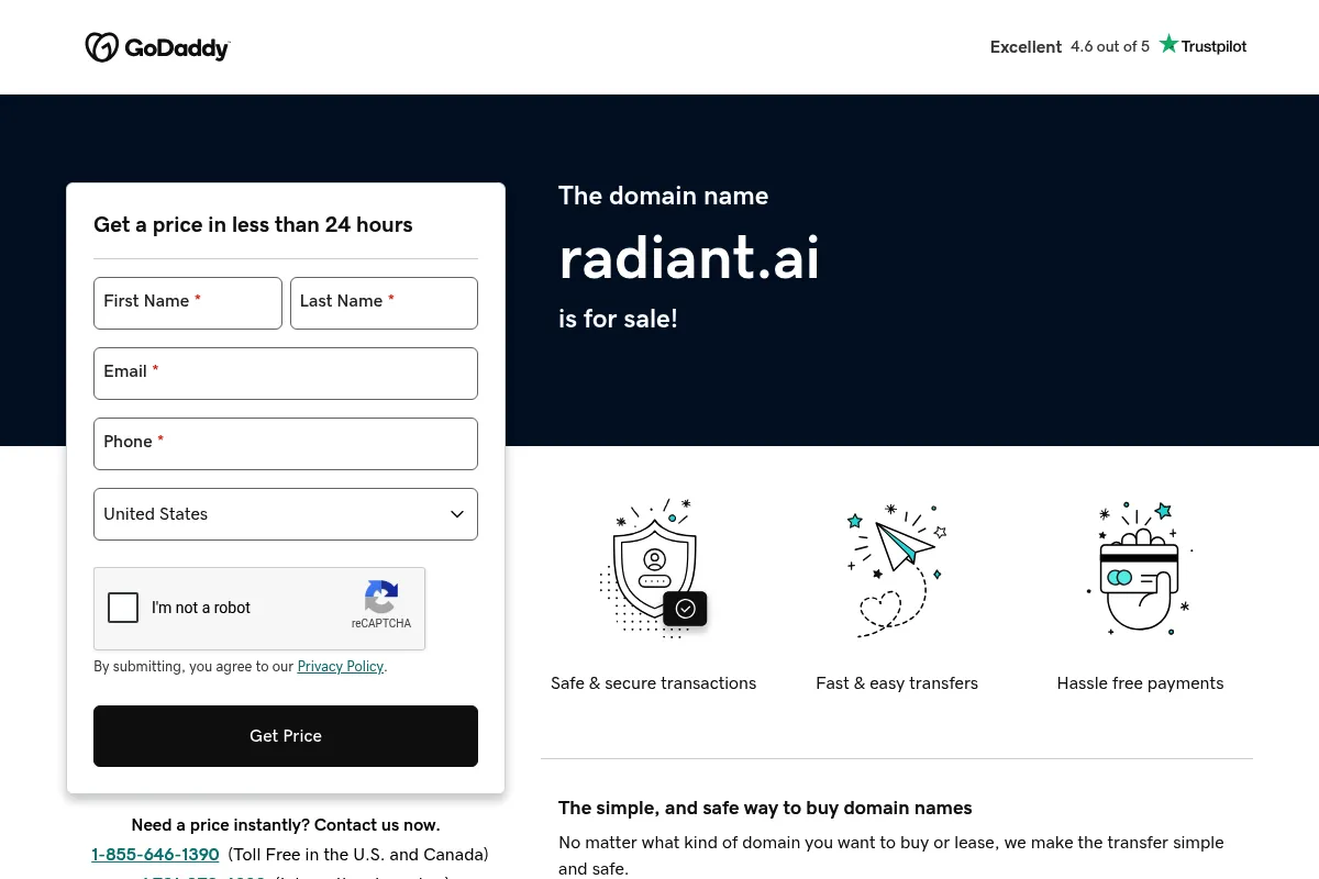 Radiant website preview