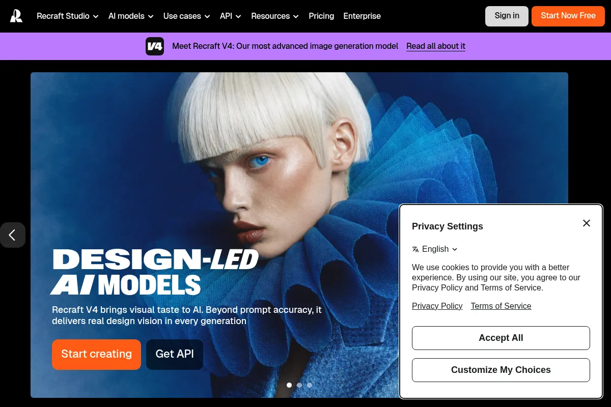 Recraft website preview