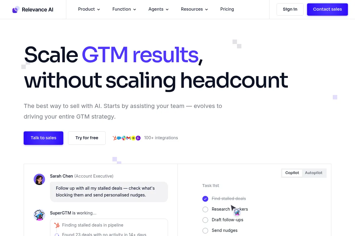 Relevance AI website preview