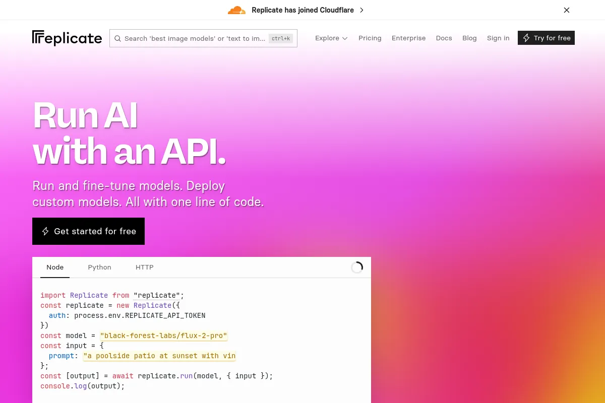 Replicate website preview