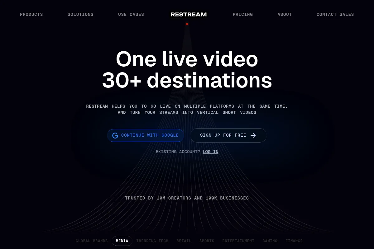 Restream website preview