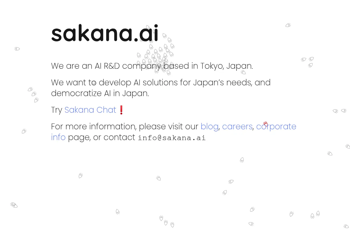 Sakana AI website preview