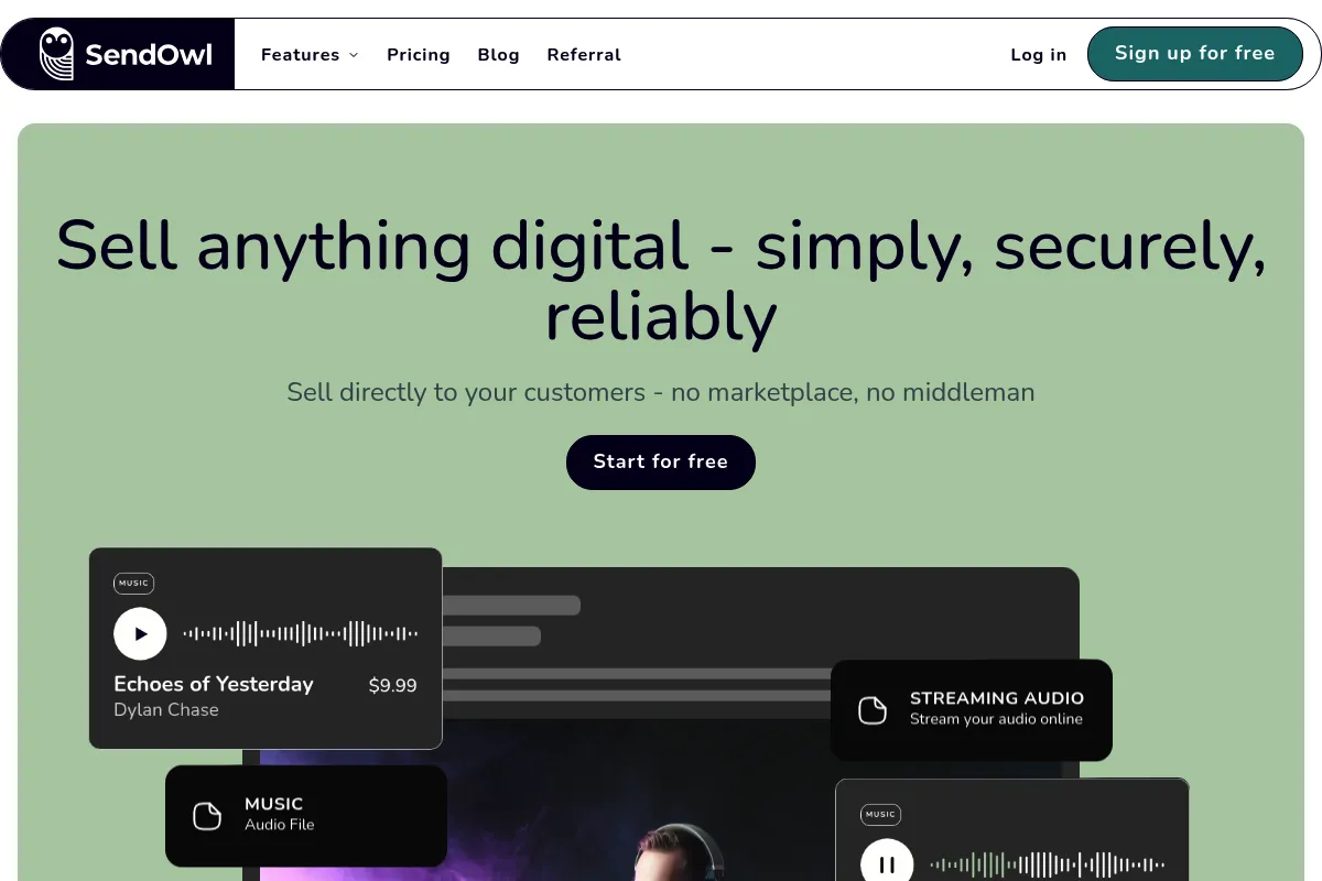 SendOwl website preview