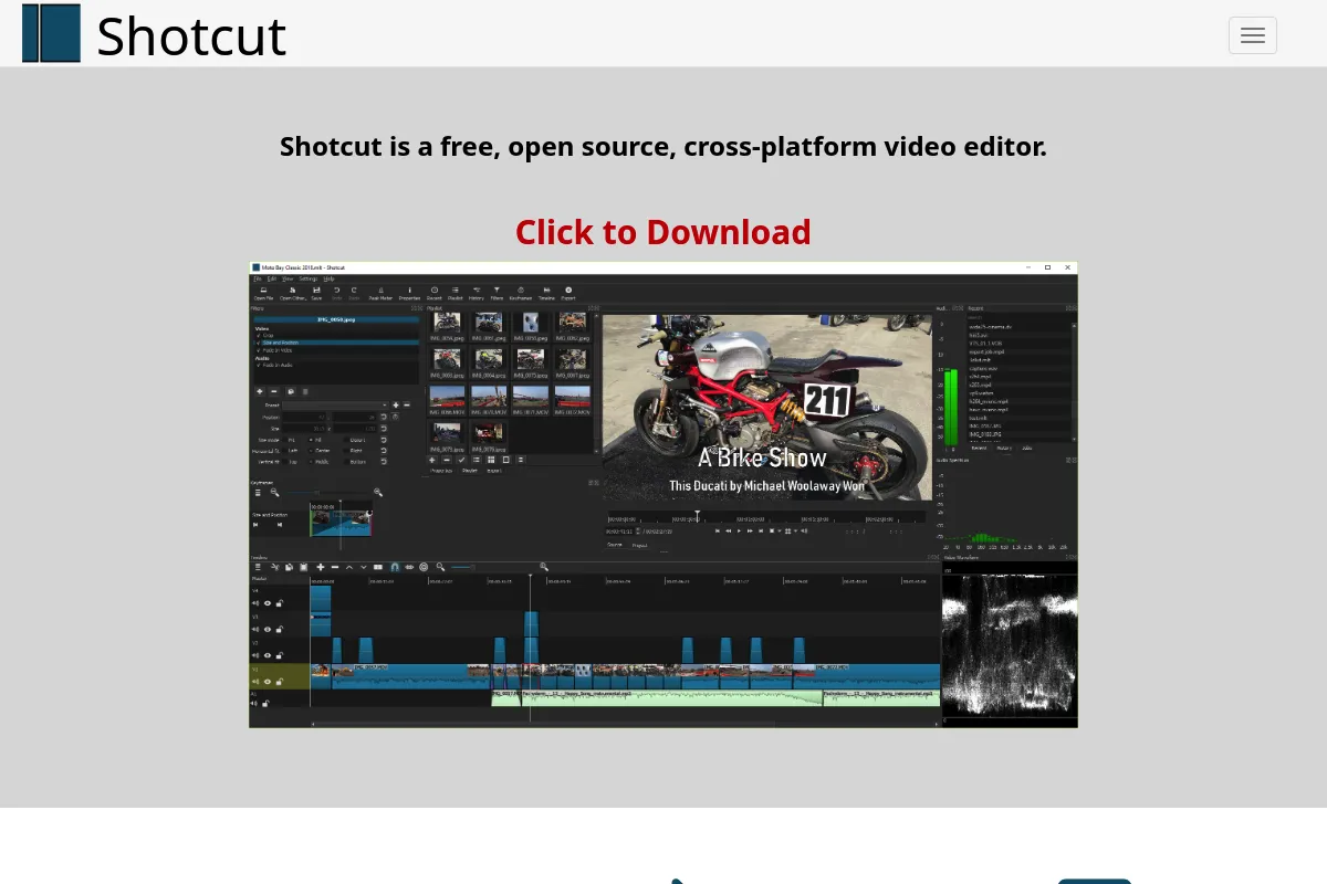Shotcut website preview