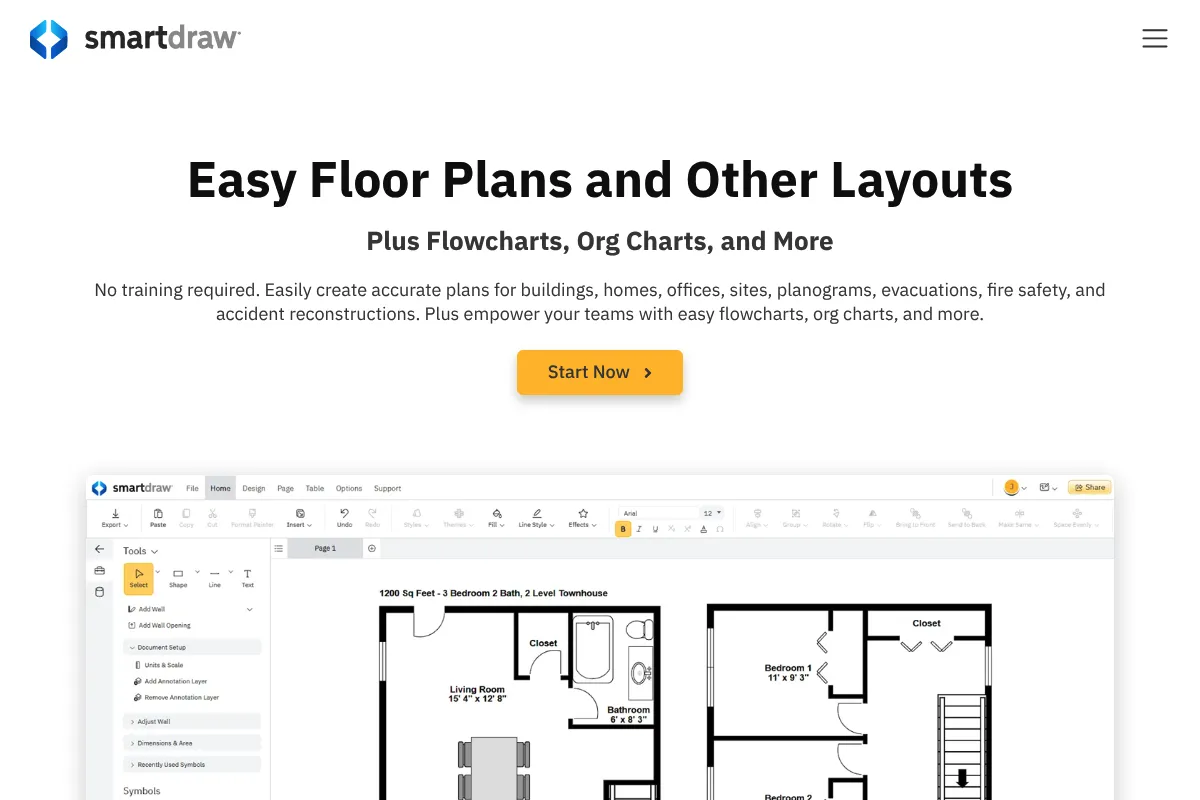 SmartDraw website preview