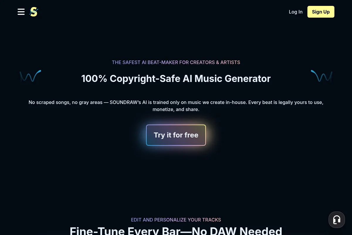 Soundraw website preview