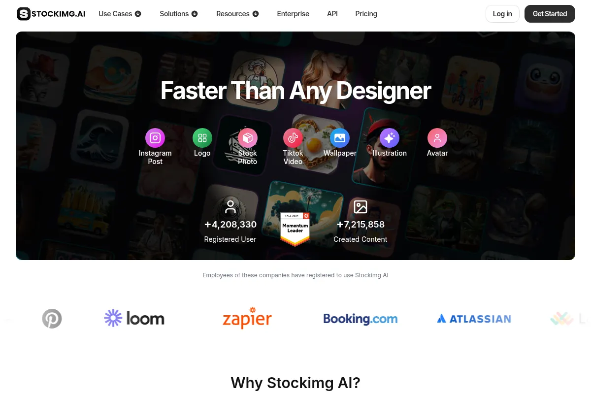 Stockimg AI website preview
