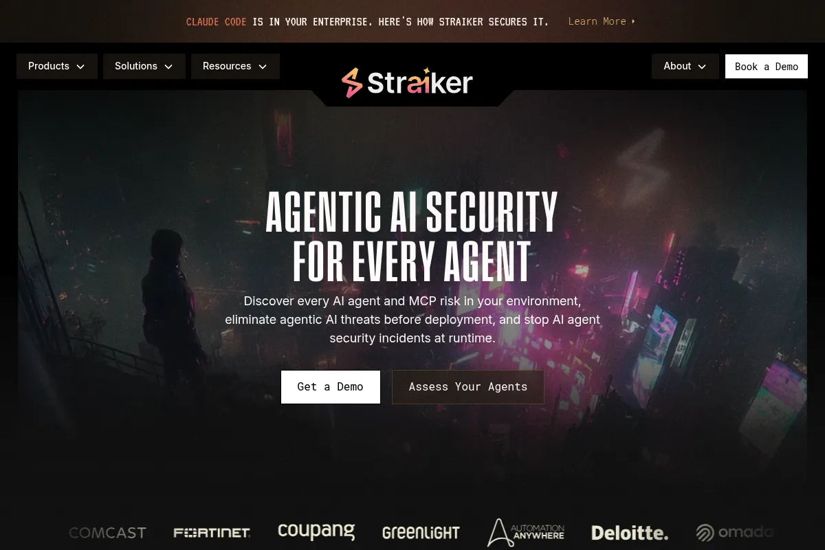Straiker website preview