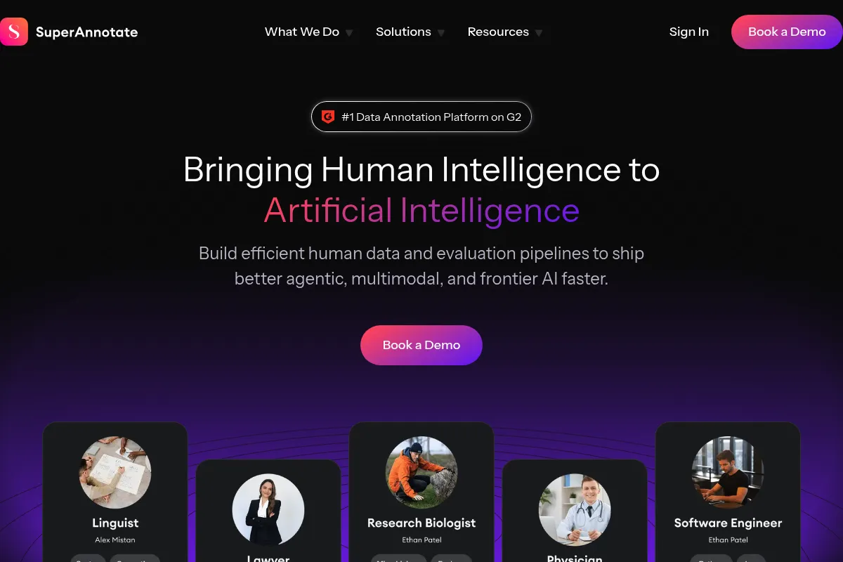 SuperAnnotate website preview