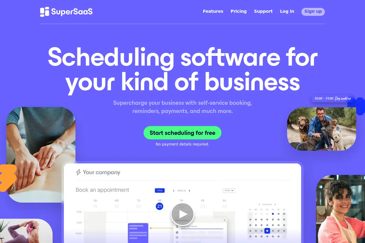 SuperSaaS website preview