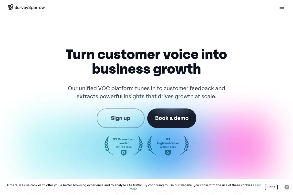 SurveySparrow website preview