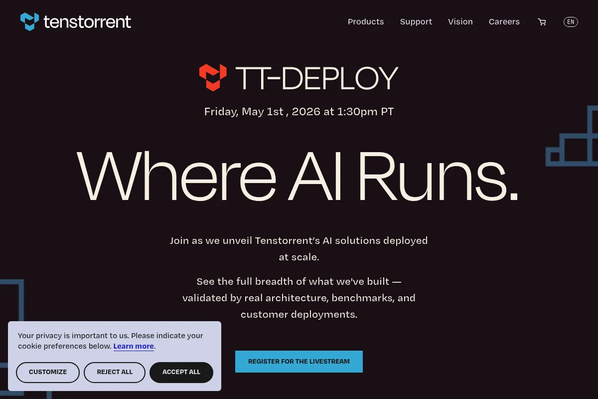 Tenstorrent website preview