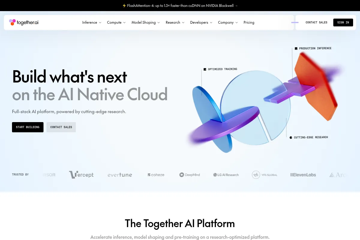 Together AI website preview