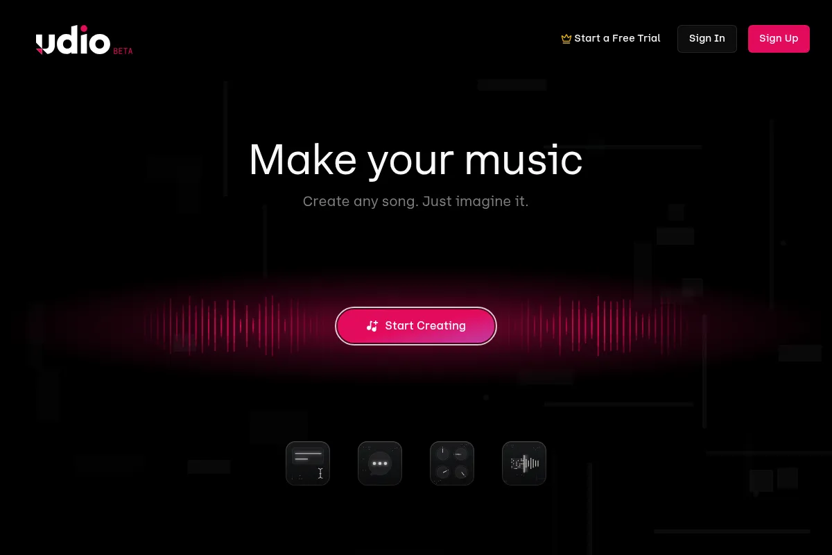 Udio website preview