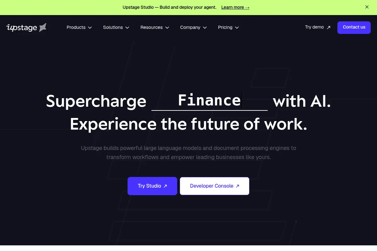 Upstage website preview