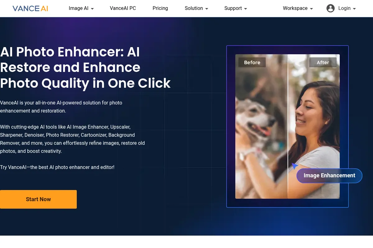 VanceAI website preview