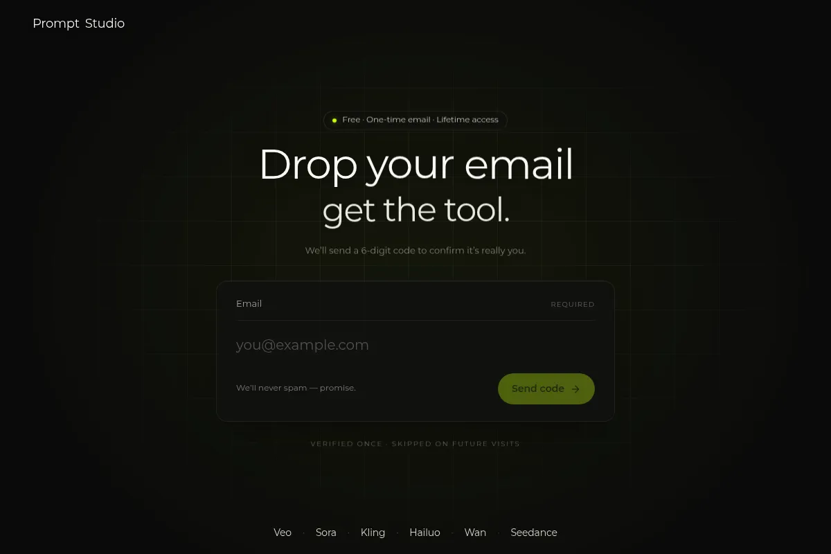 VideoPrompt Studio website preview