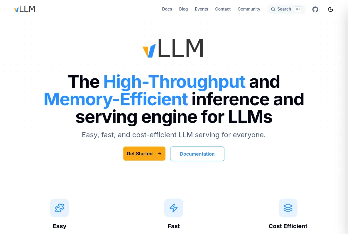 vLLM website preview