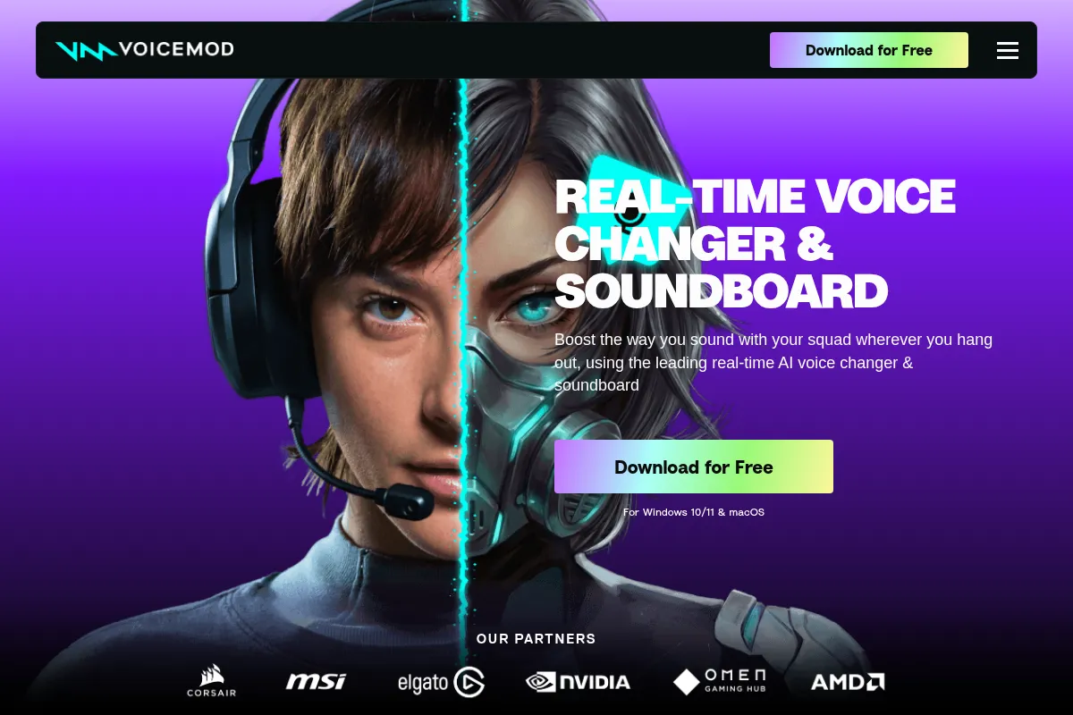 Voicemod AI website preview